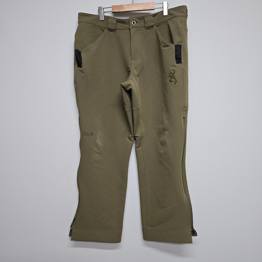 Browning Hells Canyon Pants Mens 38 Green Softshell Tactical Gorpcore Hunting